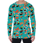 Japanese Sushi And Rolls Pattern Print Men's Long Sleeve T-Shirt