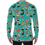 Japanese Sushi And Rolls Pattern Print Men's Long Sleeve T-Shirt