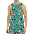 Japanese Sushi And Rolls Pattern Print Men's Muscle Tank Top