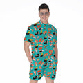 Japanese Sushi And Rolls Pattern Print Men's Romper