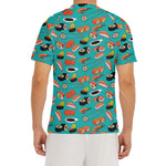 Japanese Sushi And Rolls Pattern Print Men's Short Sleeve Rash Guard