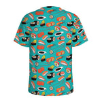 Japanese Sushi And Rolls Pattern Print Men's Sports T-Shirt