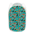 Japanese Sushi And Rolls Pattern Print Mesh Laundry Hamper