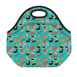 Japanese Sushi And Rolls Pattern Print Neoprene Lunch Bag