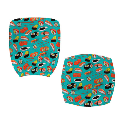 Japanese Sushi And Rolls Pattern Print Office Chair Cover