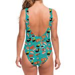 Japanese Sushi And Rolls Pattern Print One Piece Swimsuit