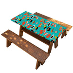 Japanese Sushi And Rolls Pattern Print Picnic Table Cover