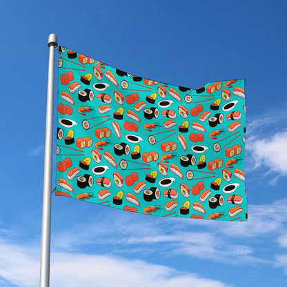 Japanese Sushi And Rolls Pattern Print Polyester Flag