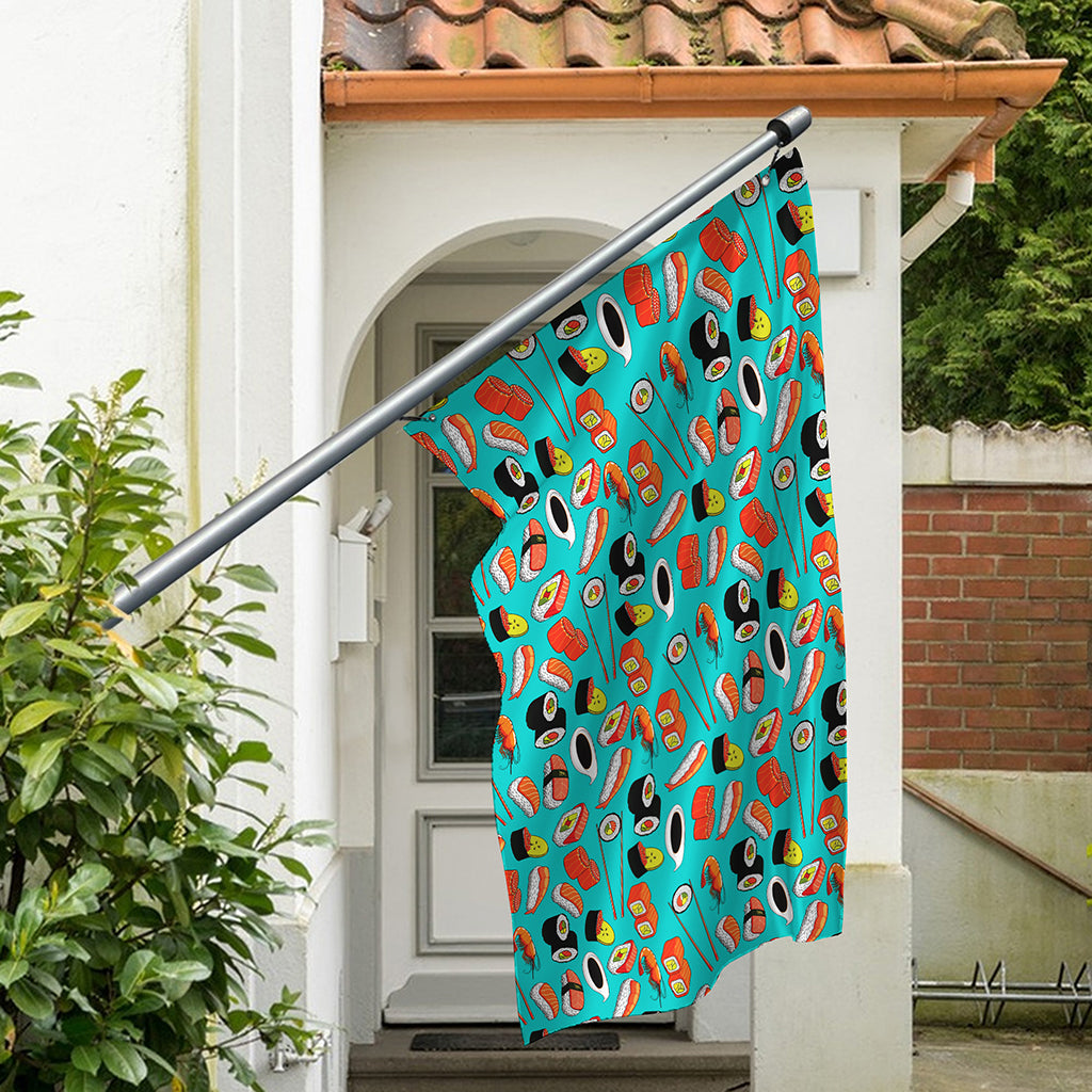 Japanese Sushi And Rolls Pattern Print Polyester Flag