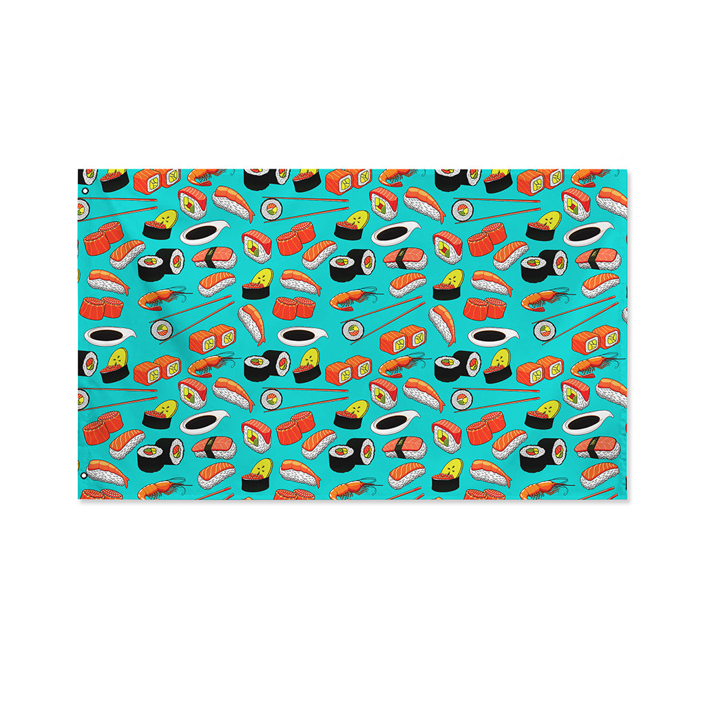 Japanese Sushi And Rolls Pattern Print Polyester Flag