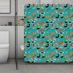 Japanese Sushi And Rolls Pattern Print Polyester Shower Curtain