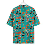 Japanese Sushi And Rolls Pattern Print Rayon Hawaiian Shirt