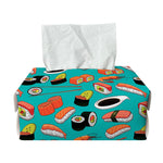 Japanese Sushi And Rolls Pattern Print Rectangle Tissue Box Cover