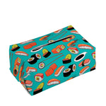 Japanese Sushi And Rolls Pattern Print Rectangle Tissue Box Cover