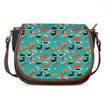 Japanese Sushi And Rolls Pattern Print Saddle Bag