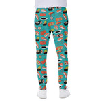 Japanese Sushi And Rolls Pattern Print Scuba Joggers