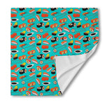 Japanese Sushi And Rolls Pattern Print Silk Bandana