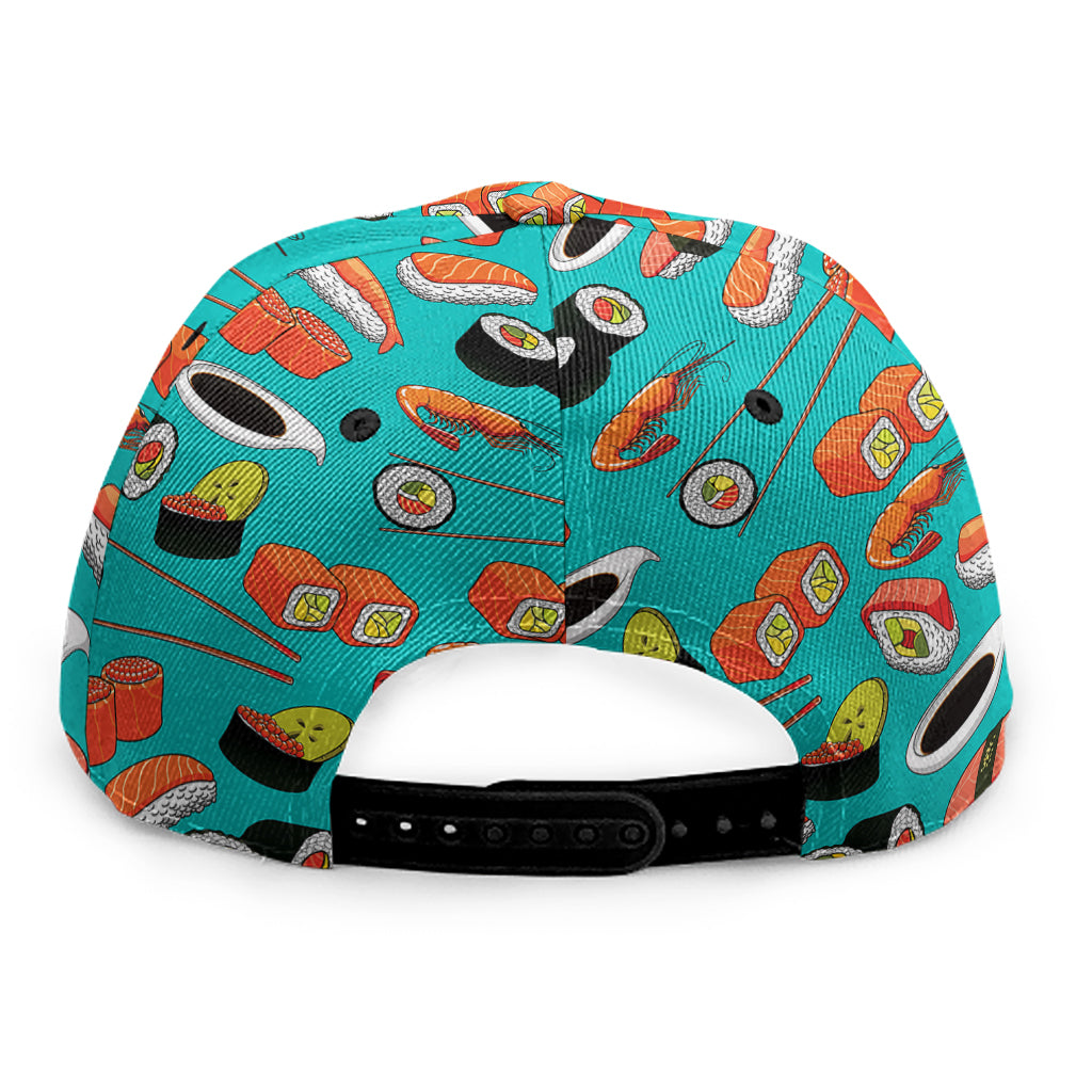 Japanese Sushi And Rolls Pattern Print Snapback Cap