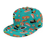 Japanese Sushi And Rolls Pattern Print Snapback Cap