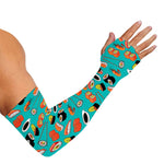 Japanese Sushi And Rolls Pattern Print Sun Protection Arm Sleeves