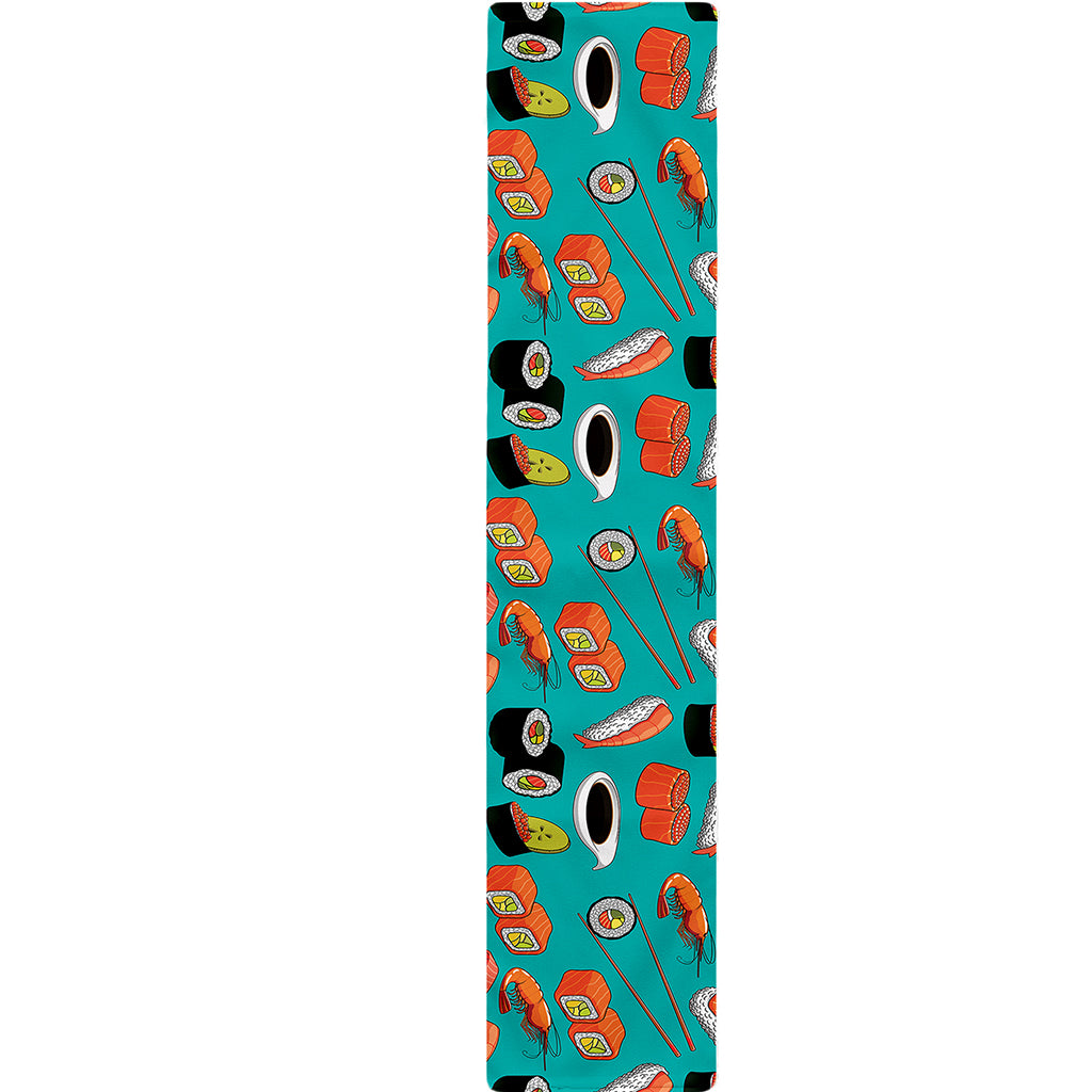 Japanese Sushi And Rolls Pattern Print Table Runner