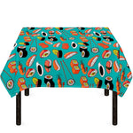 Japanese Sushi And Rolls Pattern Print Tablecloth