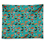 Japanese Sushi And Rolls Pattern Print Tapestry