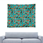 Japanese Sushi And Rolls Pattern Print Tapestry
