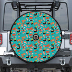 Japanese Sushi And Rolls Pattern Print Tire Cover With Camera Hole
