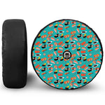 Japanese Sushi And Rolls Pattern Print Tire Cover With Camera Hole