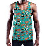 Japanese Sushi And Rolls Pattern Print Training Tank Top