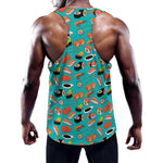 Japanese Sushi And Rolls Pattern Print Training Tank Top