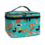 Japanese Sushi And Rolls Pattern Print Travel Makeup Bag
