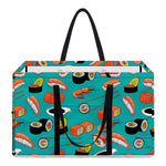 Japanese Sushi And Rolls Pattern Print Utility Tote Bag