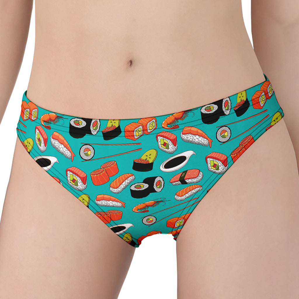 Japanese Sushi And Rolls Pattern Print Women's Panties