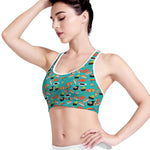 Japanese Sushi And Rolls Pattern Print Women's Sports Bra