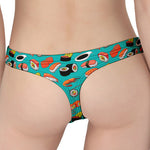 Japanese Sushi And Rolls Pattern Print Women's Thong