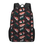 Japanese Sushi Pattern Print 17 Inch Backpack