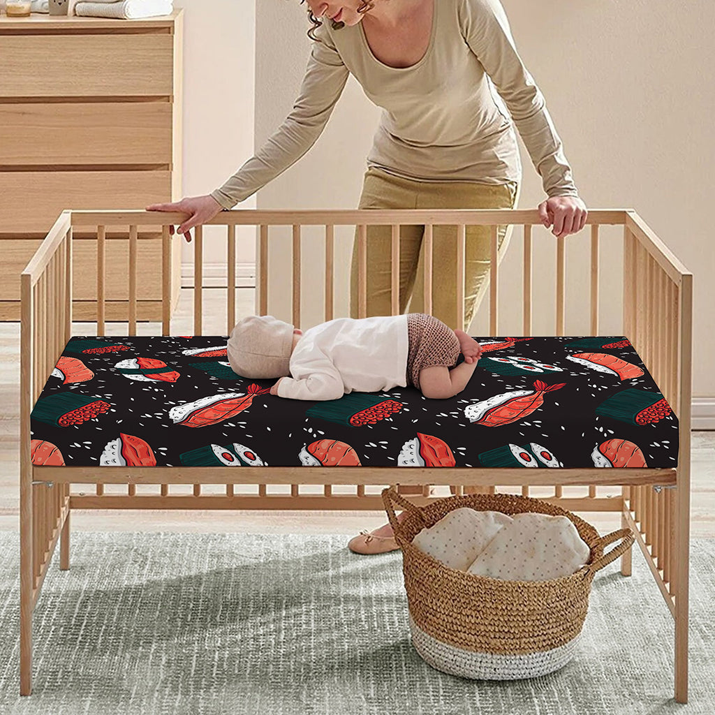 Japanese Sushi Pattern Print Baby Crib Sheet