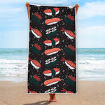 Japanese Sushi Pattern Print Beach Towel