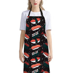 Japanese Sushi Pattern Print Bib Apron With Pocket