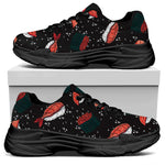 Japanese Sushi Pattern Print Black Chunky Shoes