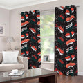 Japanese Sushi Pattern Print Dimout Grommet Curtains