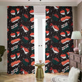 Japanese Sushi Pattern Print Dimout Pencil Pleat Curtains