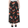 Japanese Sushi Pattern Print Chiffon Maxi Skirt