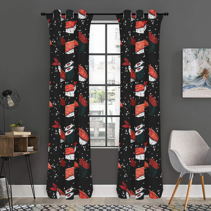 Japanese Sushi Pattern Print Curtain