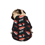 Japanese Sushi Pattern Print Dog Zip Up Jacket