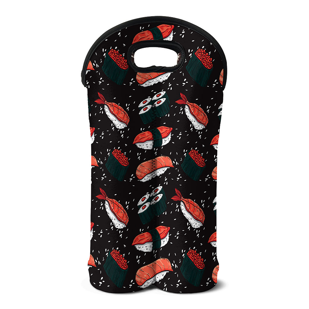 Japanese Sushi Pattern Print Double Neoprene Wine Tote