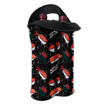 Japanese Sushi Pattern Print Double Neoprene Wine Tote