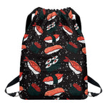 Japanese Sushi Pattern Print Drawstring Backpack